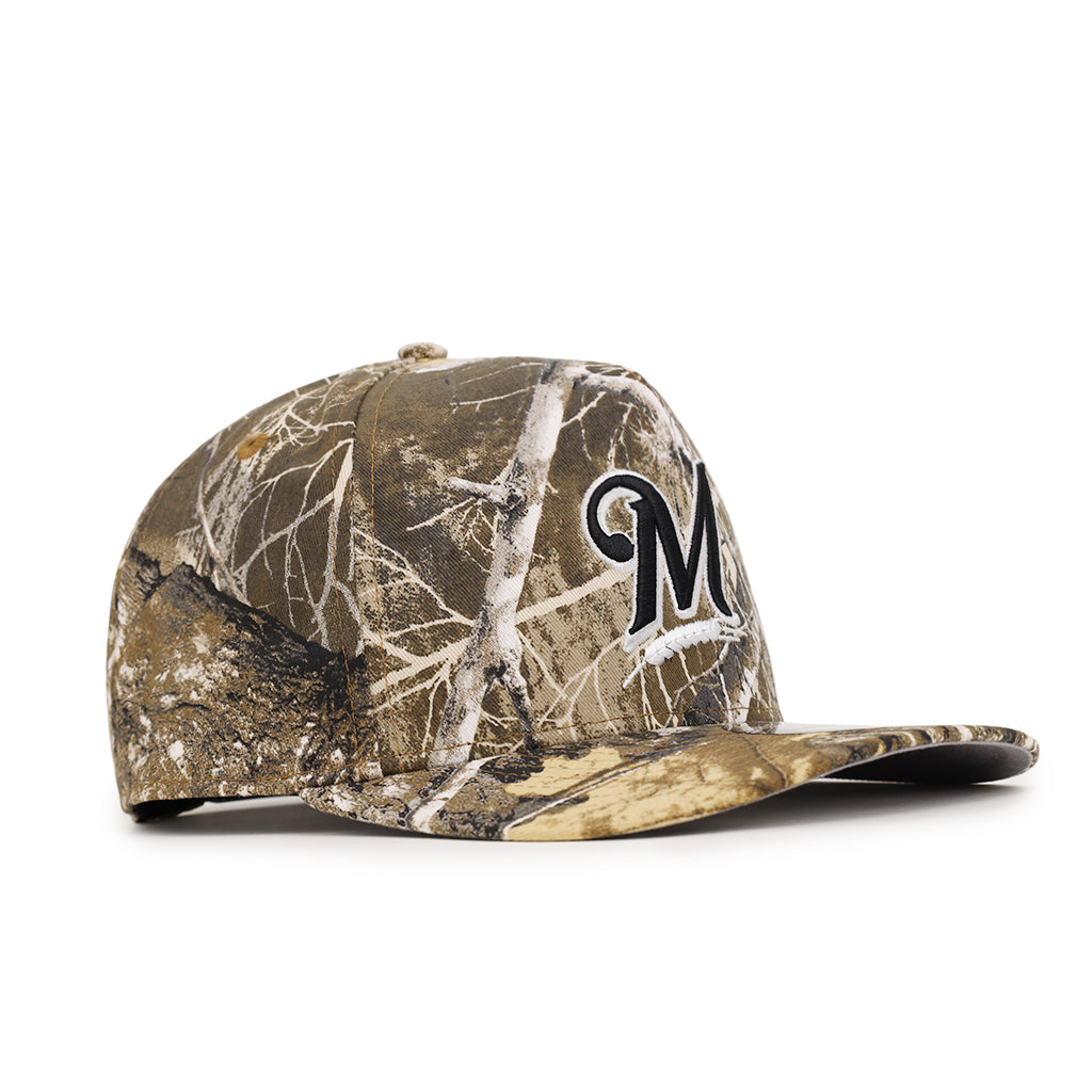 Milwaukee Brewers Real Tree On White 9Fifty A-Frame Snapback