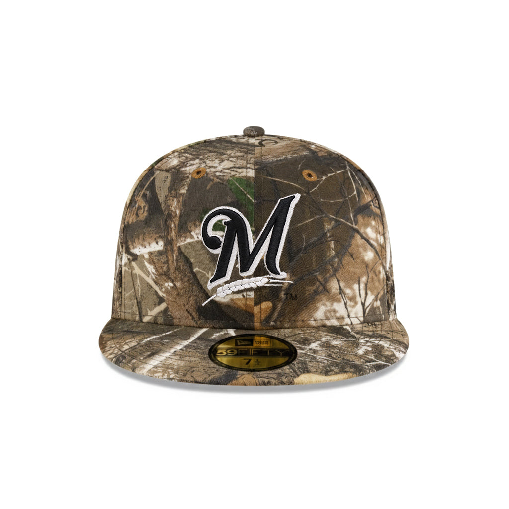 Milwaukee Brewers Real Tree On White 59Fifty Fitted