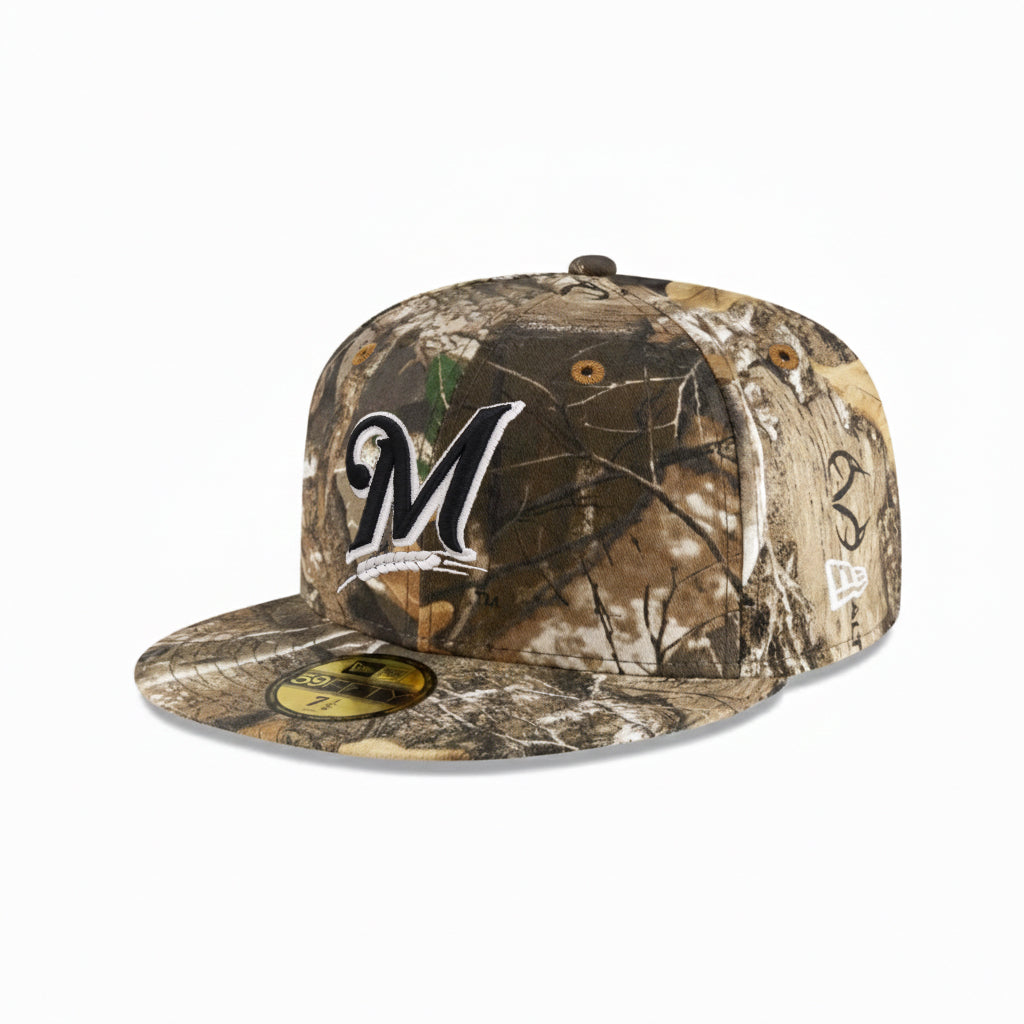Milwaukee Brewers Real Tree On White 59Fifty Fitted