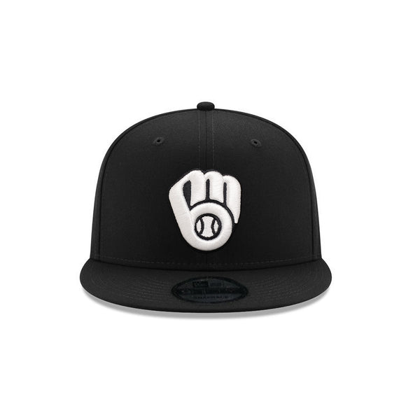 Milwaukee Brewers Black on White 9Fifty Snapback