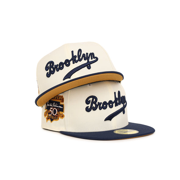 Brooklyn Dodgers Script Chrome Blue 2 Tone Jackie Robinson 50th Anniversary SP 59Fifty Fitted