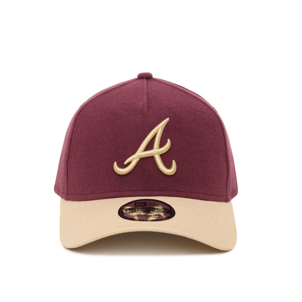 Atlanta Braves 9Forty A-Frame Moleskin Maroon Tan Snapback