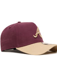 Atlanta Braves 9Forty A-Frame Moleskin Maroon Tan Snapback