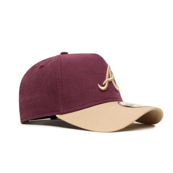 Atlanta Braves 9Forty A-Frame Moleskin Maroon Tan Snapback