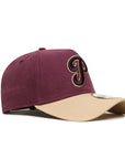 Philadelphia Phillies 9Forty A-Frame Moleskin Maroon Tan Snapback