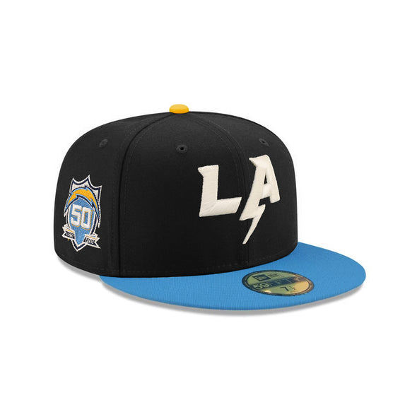 Los Angeles Chargers Black Blue 2 Tone 50th Anniversary SP 59Fifty Fitted