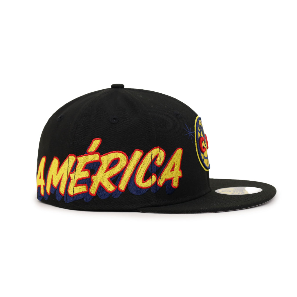 Mexico Club America Side Script Black Team 59Fifty Fitted