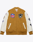 Oakland Raiders Brown Cream Dusted Collection Varsity Full-Snap Jacket