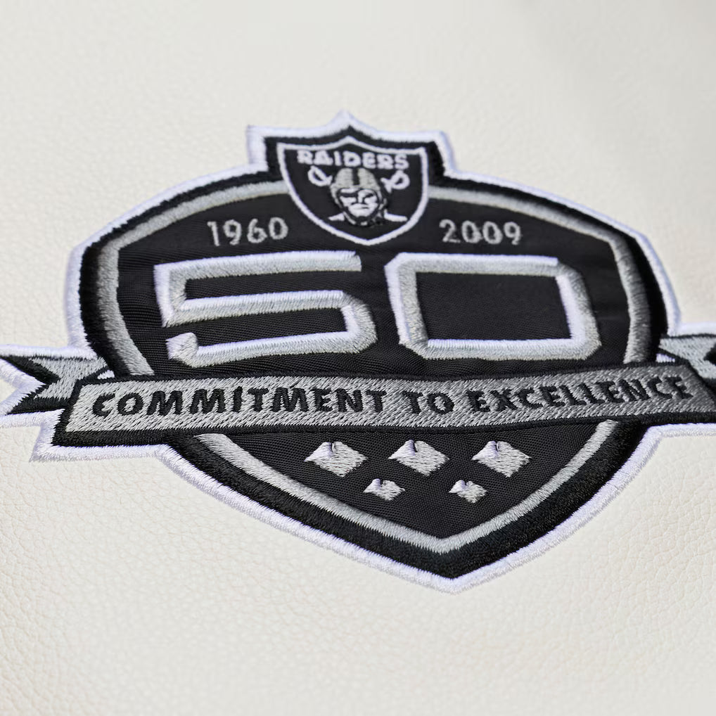 Oakland Raiders Brown Cream Dusted Collection Varsity Full-Snap Jacket