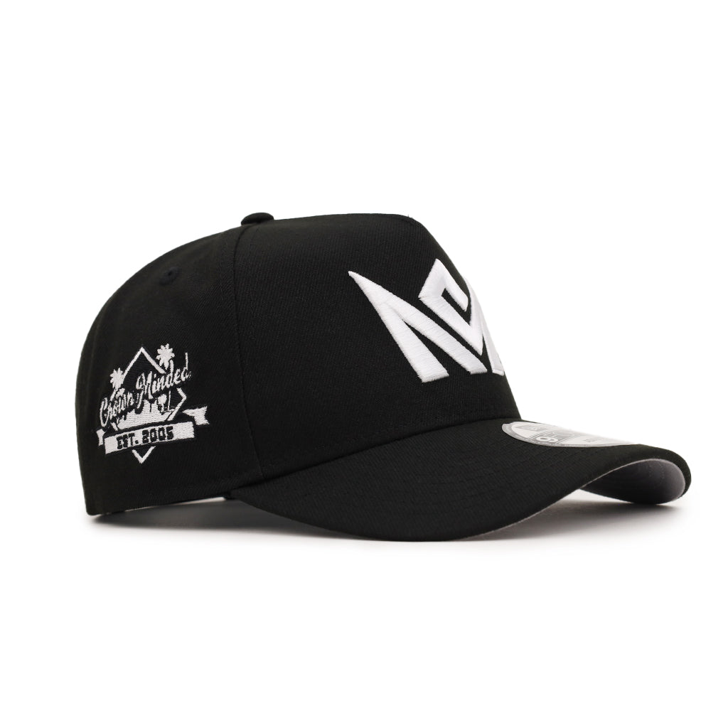 CrownMinded Black On White Established 2005 SP 9Forty A-Frame Snapback