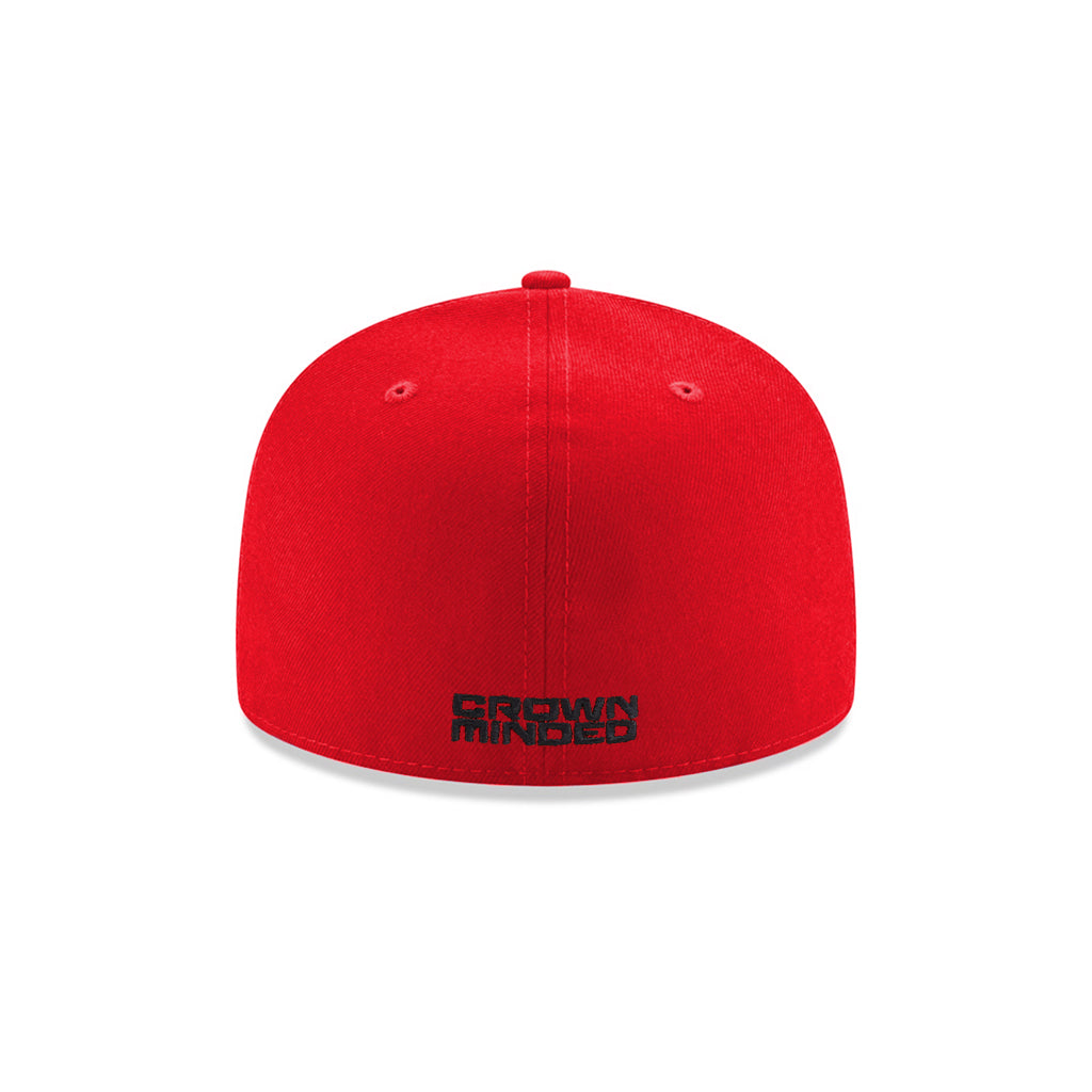 CrownMinded Scarlet Red On Black 59Fifty Fitted