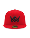 CrownMinded Scarlet Red On Black 59Fifty Fitted