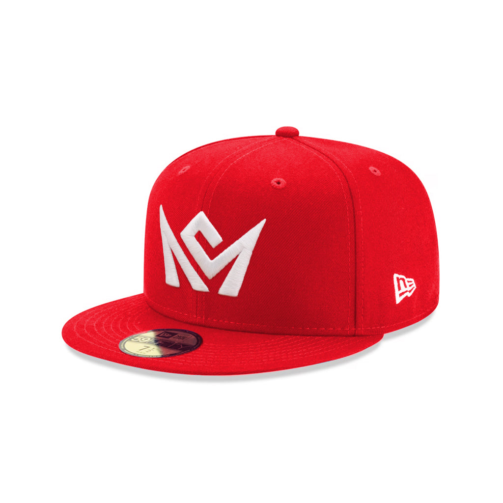 CrownMinded Scarlet Red On White 59Fifty Fitted