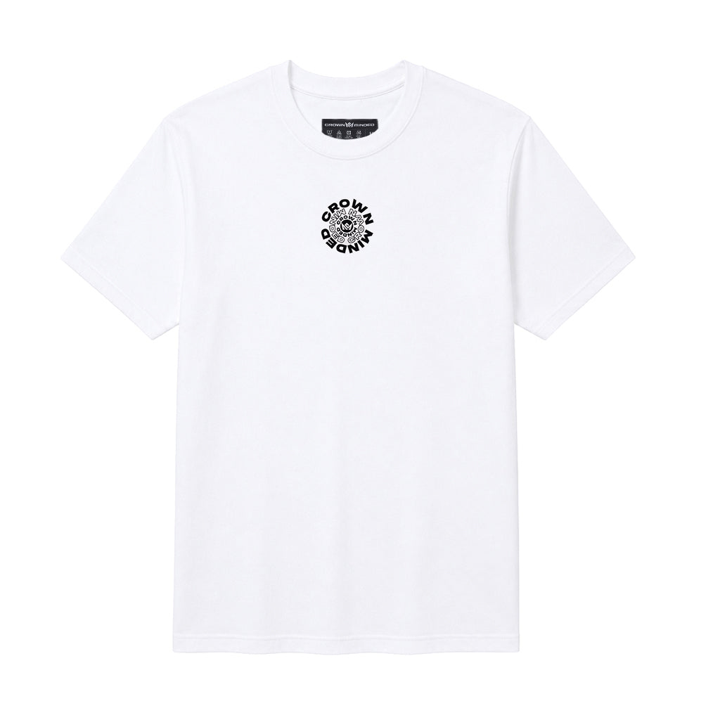 CrownMinded Twin Shot Spiral Graphic Tee - White