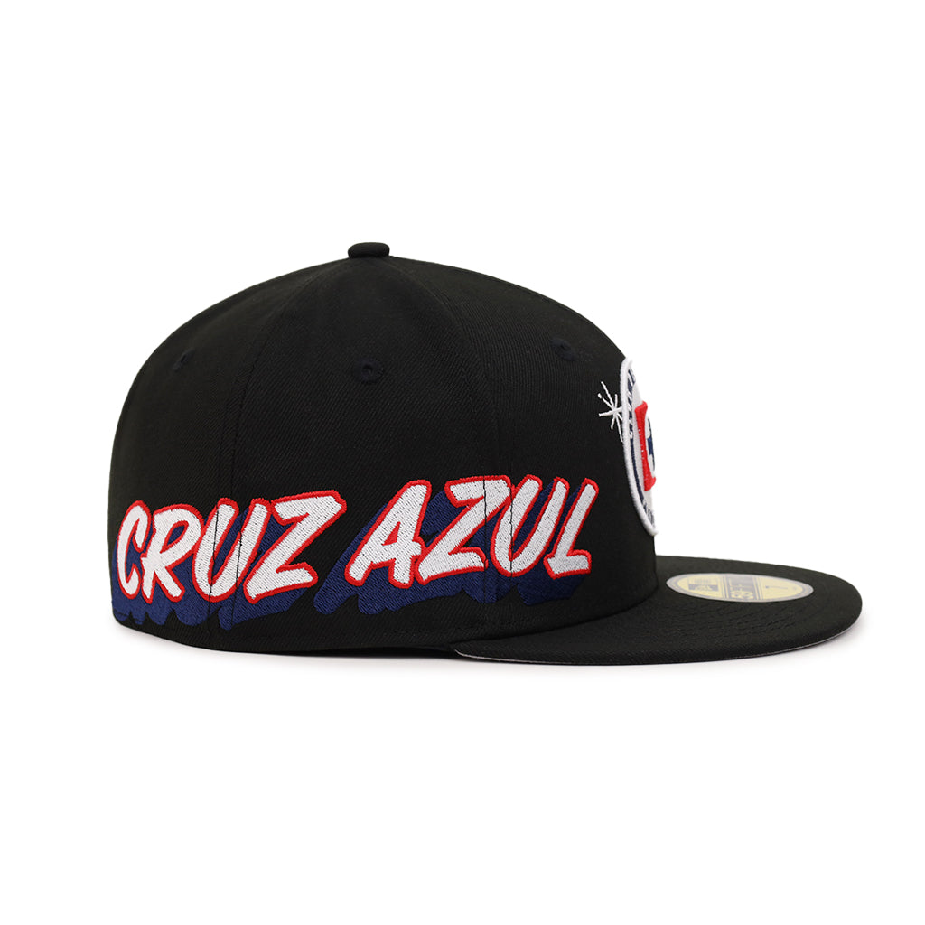 Mexico Cruz Azul Side Script Black Team 59Fifty Fitted