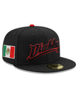 Diablos Rojos Del Mexico Club De Beisbol Black Mexico Flag SP 59Fifty Fitted
