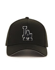 Los Angeles Dodgers Black On Black White Outline 9Forty A-Frame Snapback