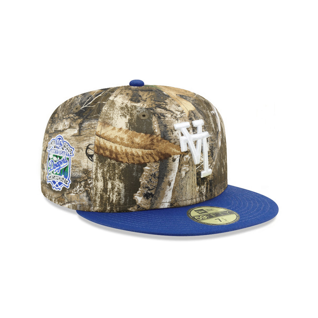 Los Angeles Dodgers Real Tree Royal 2 Tone Upside Down Logo 40th Anniversary 59Fifty Fitted