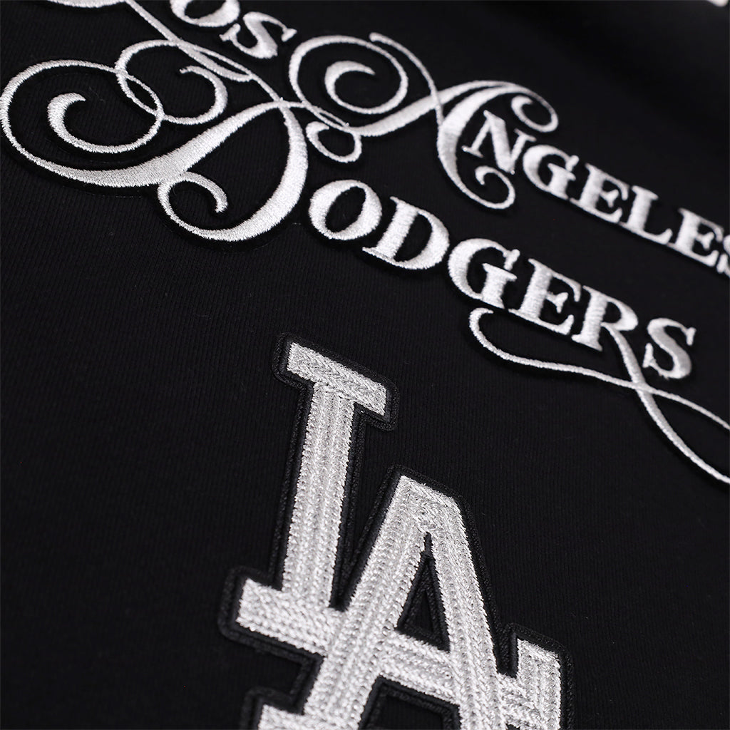 Pro Standard Los Angeles Dodgers Script Winners Circle Drop Shoulder Black Crewneck