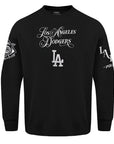 Pro Standard Los Angeles Dodgers Script Winners Circle Drop Shoulder Black Crewneck