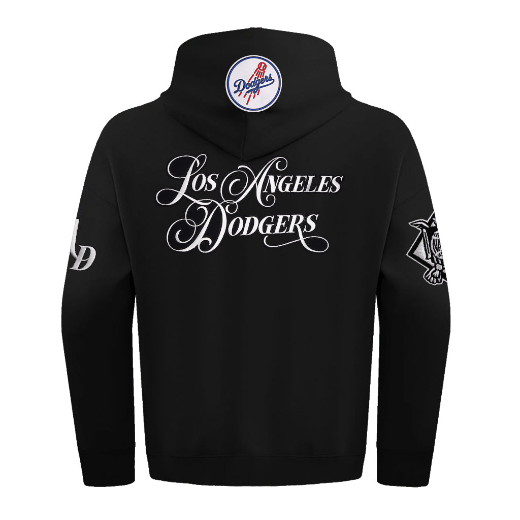 Pro Standard Los Angeles Dodgers Script Winners Circle Drop Shoulder Black Hoody