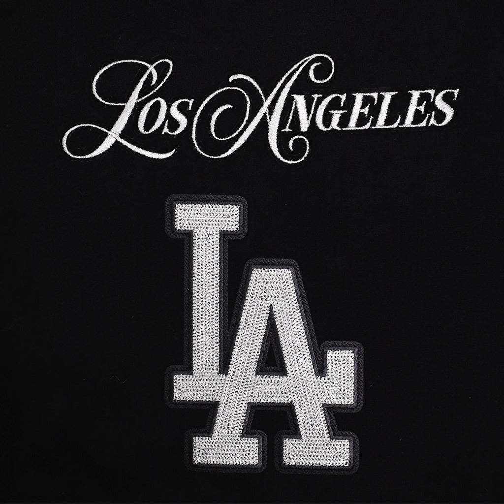 Pro Standard Los Angeles Dodgers Script Winners Circle Drop Shoulder Black Hoody