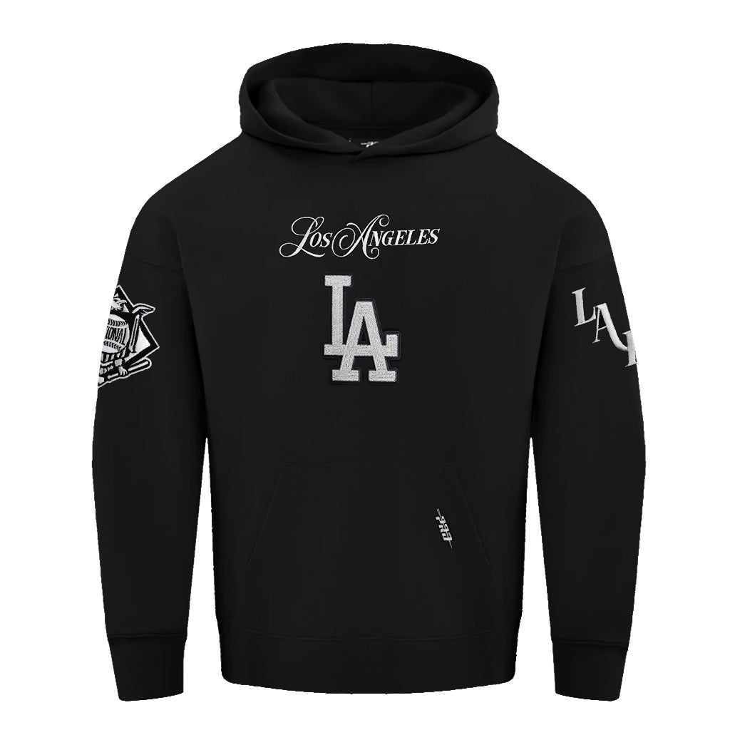 Pro Standard Los Angeles Dodgers Script Winners Circle Drop Shoulder Black Hoody