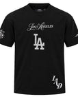 Pro Standard Los Angeles Dodgers Script Winners Circle Drop Shoulder Black Tee