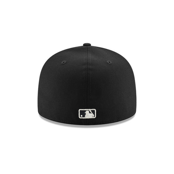 Los Angeles Dodgers Black on Chrome Metal Badge 59Fifty Fitted
