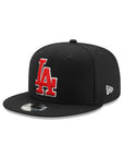 Los Angeles Dodgers Black On Red Logo Grand MLB Snapback