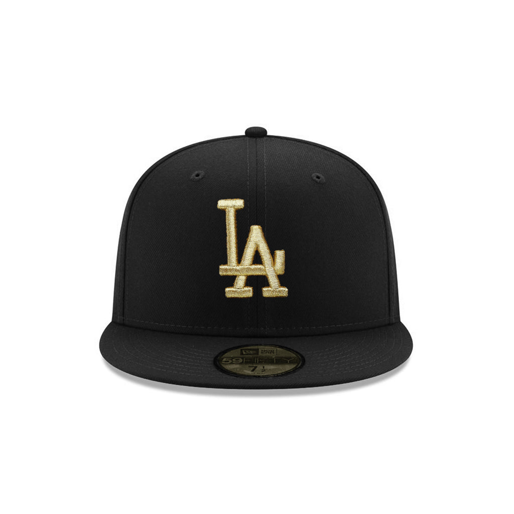 Los Angeles Dodgers Black Gold Velcro All Over Patches 59Fifty Fitted