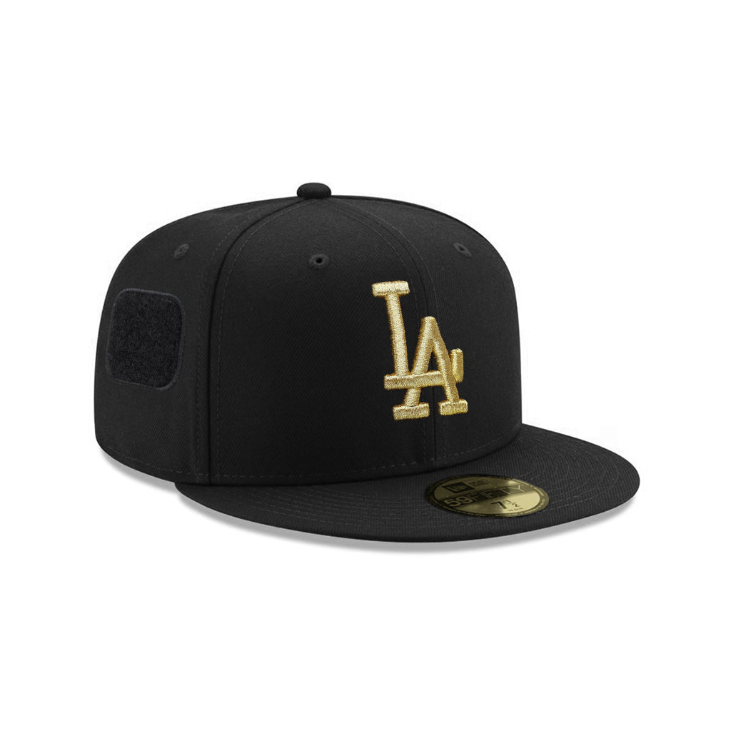 Los Angeles Dodgers Black Gold Velcro All Over Patches 59Fifty Fitted