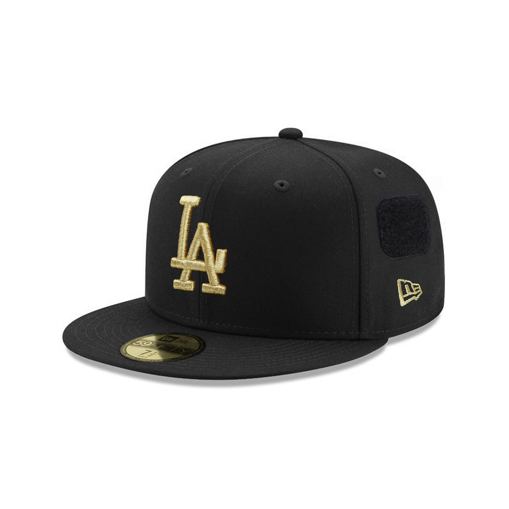 Los Angeles Dodgers Black Gold Velcro All Over Patches 59Fifty Fitted