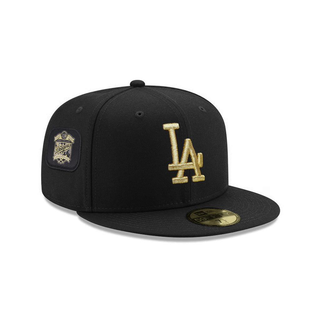 Los Angeles Dodgers Black Gold Velcro All Over Patches 59Fifty Fitted