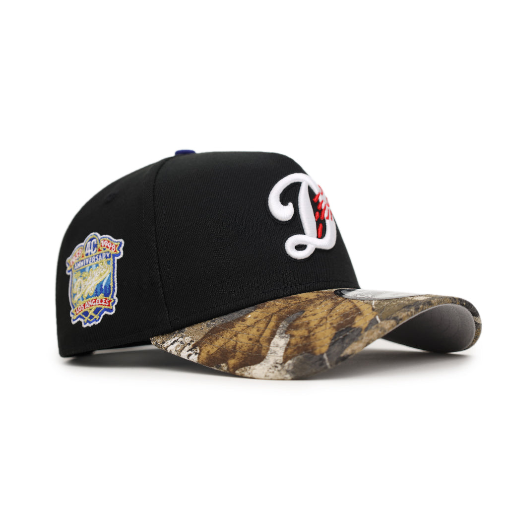 Los Angeles Dodgers Black Real Tree 40th Anniversary SP 9Forty A-Frame Snapback