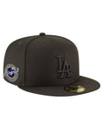 Los Angeles Dodgers Black On Black Back-to-Back 2024-2025 World Series Champions Circle Side Patch 59Fifty Fitted