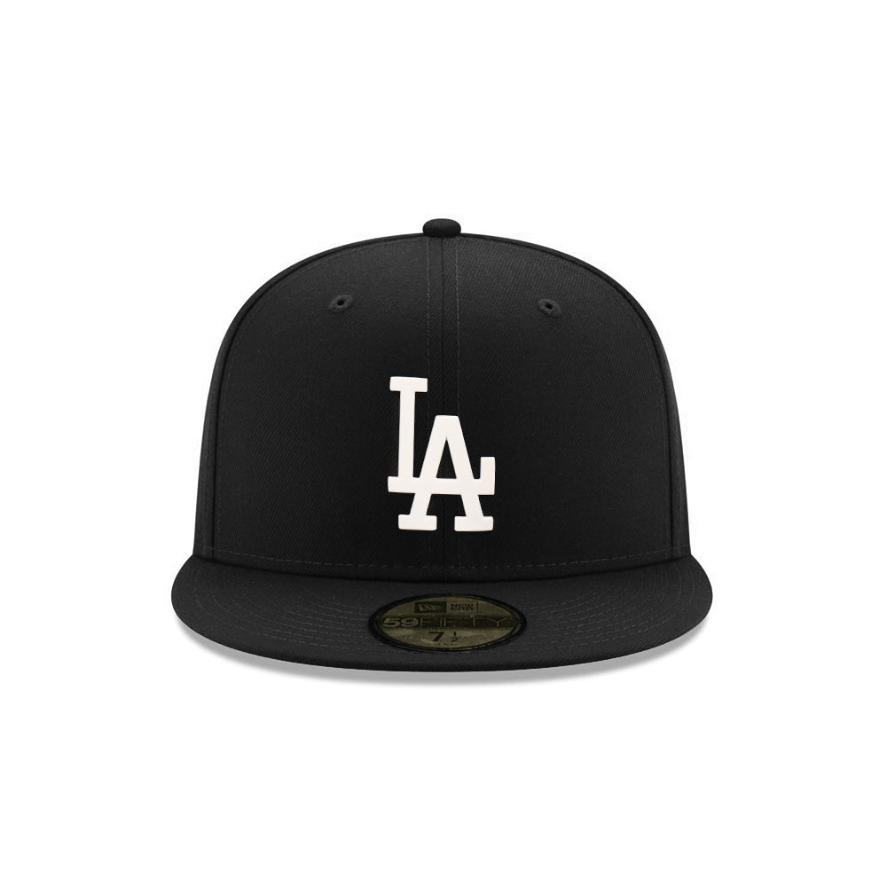 Los Angeles Dodgers Black on White Metal Badge 59Fifty Fitted