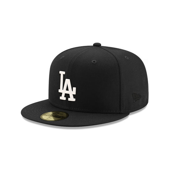 Los Angeles Dodgers Black on White Metal Badge 59Fifty Fitted