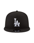 Los Angeles Dodgers Black On White Back-to-Back 2024-2025 World Series Champions Old English Side Patch 9Fifty Snapback