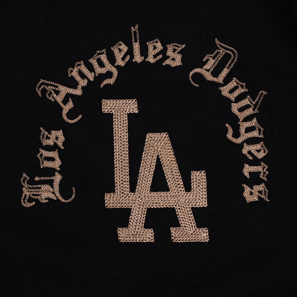 New Era Los Angeles Dodgers Bleeding Dodger Blue Heritage Black Varsity Jacket