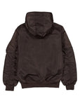 New Era X Alpha Industries Los Angeles Dodgers L-2B Hooded Bomber Jacket Brown