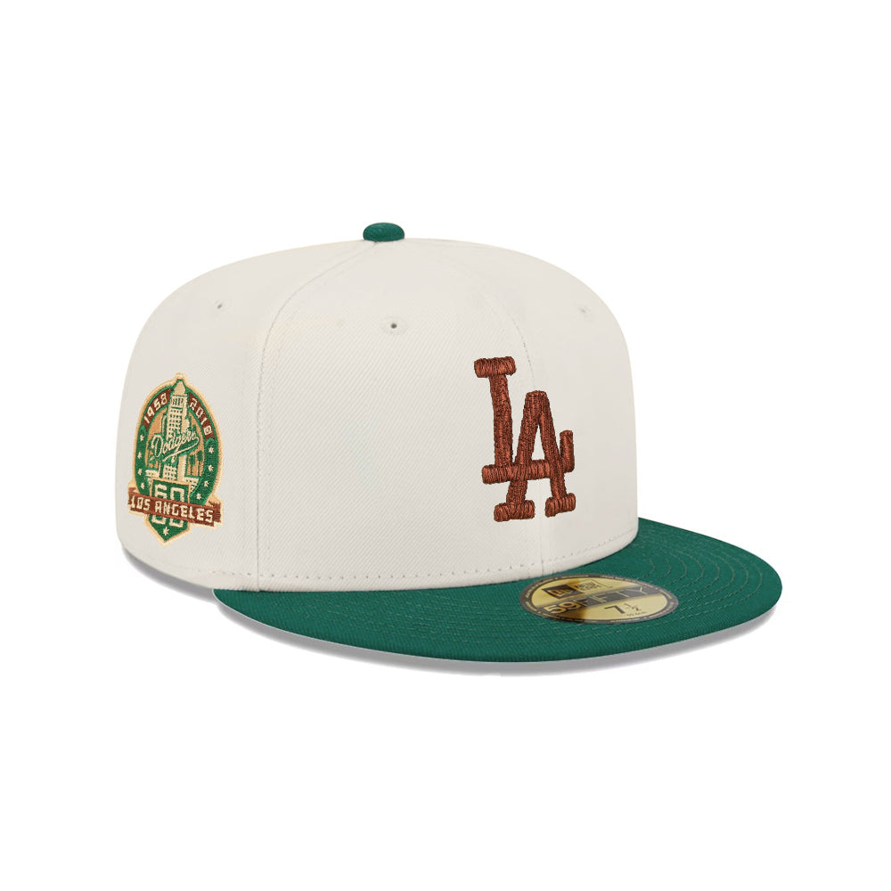 Dodgers New Era 59Fifty Fitted 100th Ann Green Red Hat Cap Grey UV