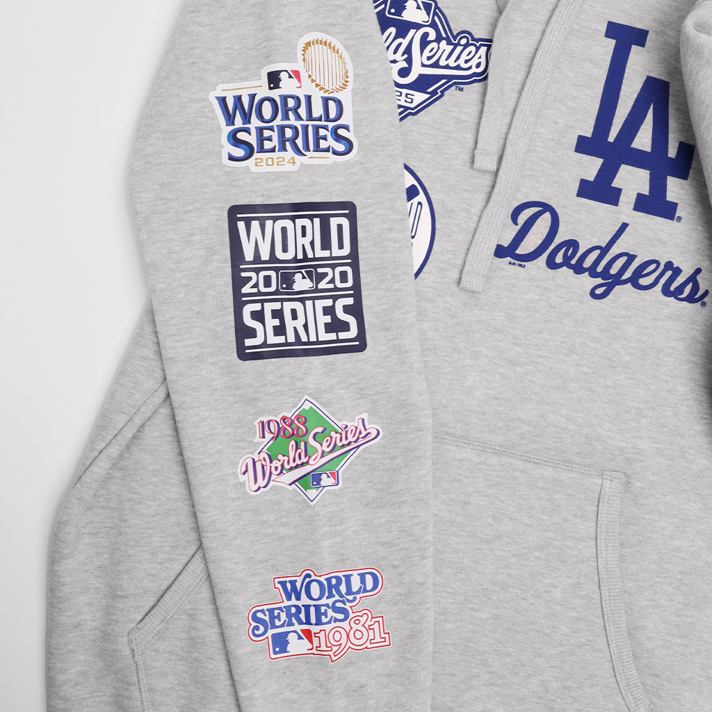 Starter Los Angeles Dodgers Heather Gray 9X World Series Champions Pullover Hood