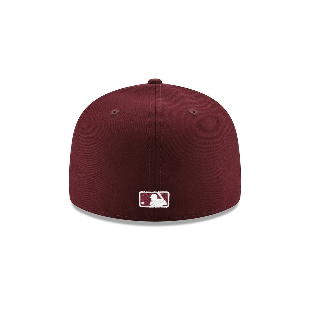 Los Angeles Dodgers Maroon On White 59Fifty Fitted