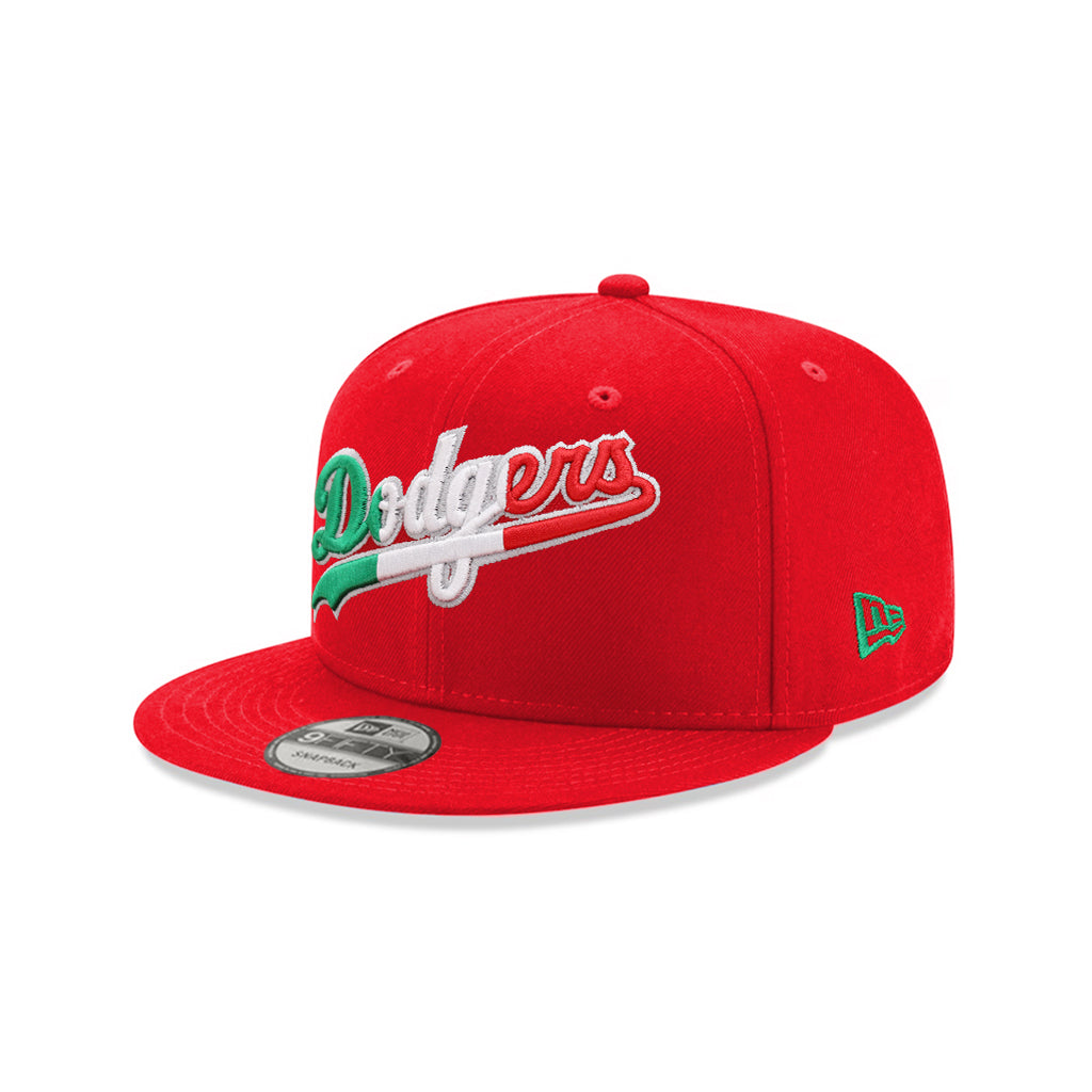 Los Angeles Dodgers Wordmark Scarlet Red Mexico Flag SP 9Fifty Snapback