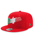 Los Angeles Dodgers Wordmark Scarlet Red Mexico Flag SP 9Fifty Snapback