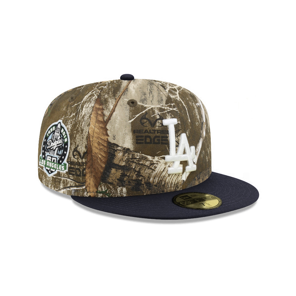 Los Angeles Dodgers Real Tree Navy 2 Tone 60th Anniversary SP 59Fifty Fitted