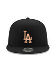 Los Angeles Dodgers Black Rose Gold Metal Badge 9Fifty Snapback