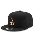 Los Angeles Dodgers Black Rose Gold Metal Badge 9Fifty Snapback