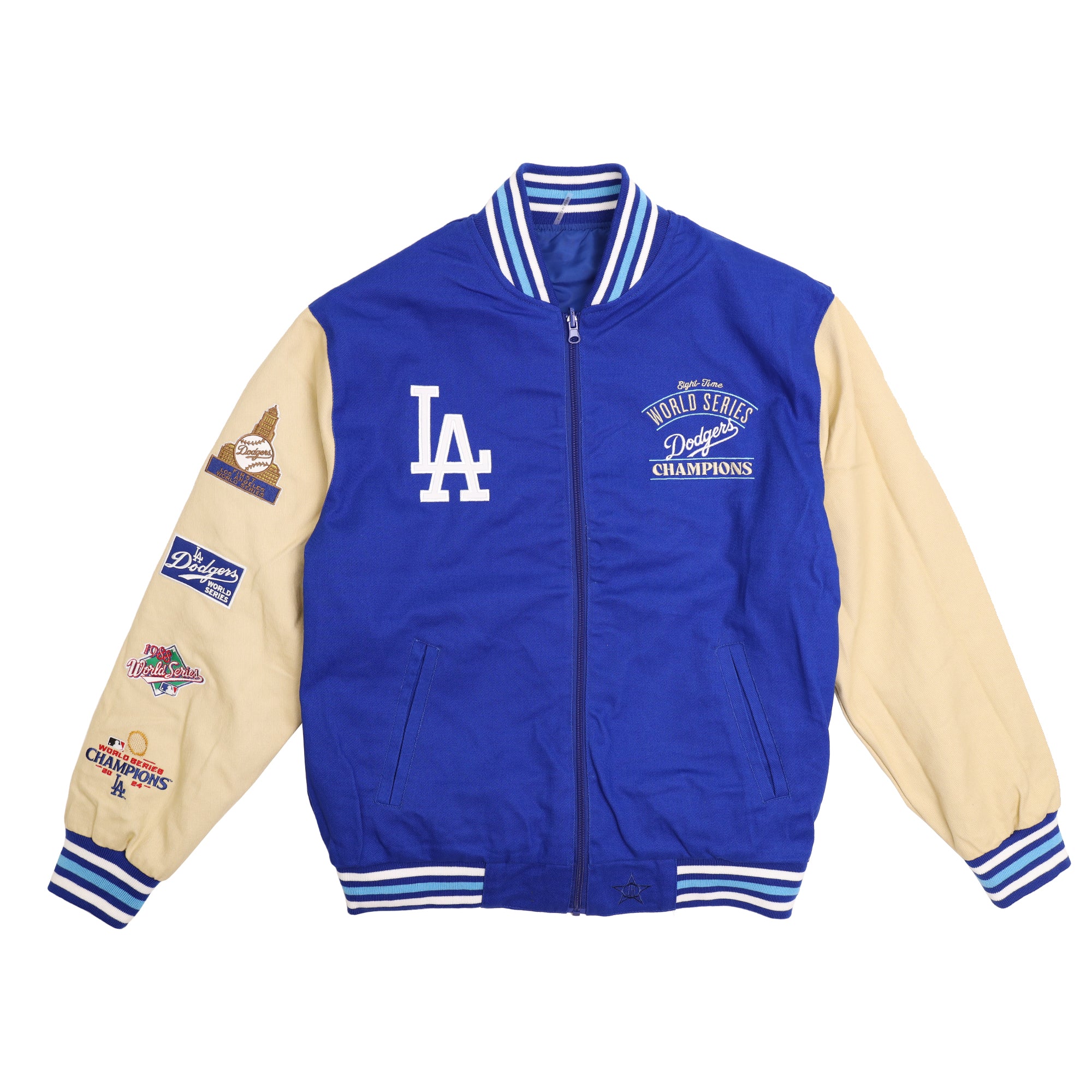 Los Angeles Dodgers Blue Tan 2 Tone Reversible Twill Jacket